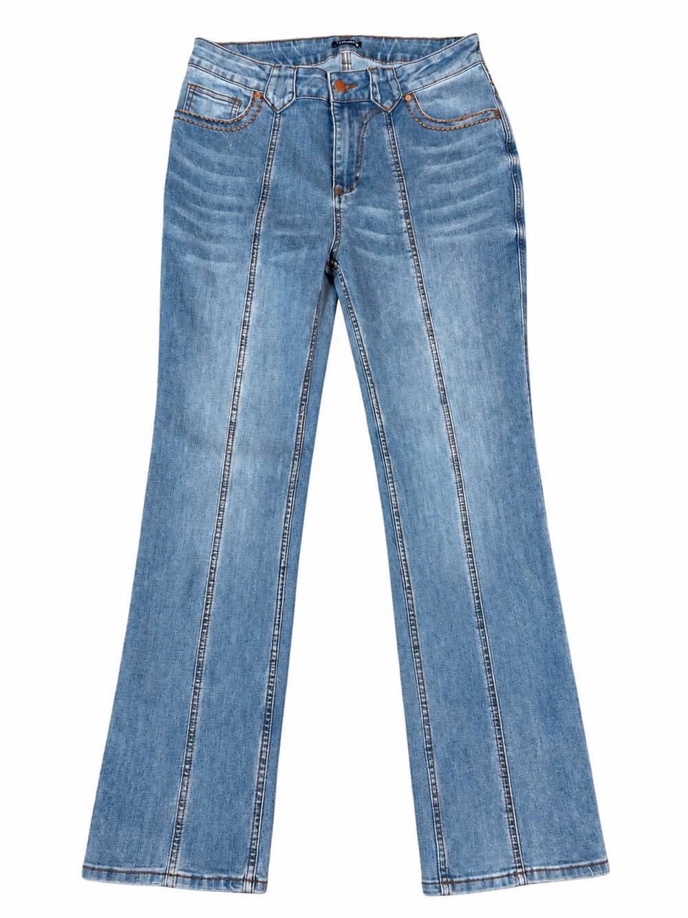 Flamingals High Rise Seamed Flare Jeans Women’s L Light Wash Stretch Y2K